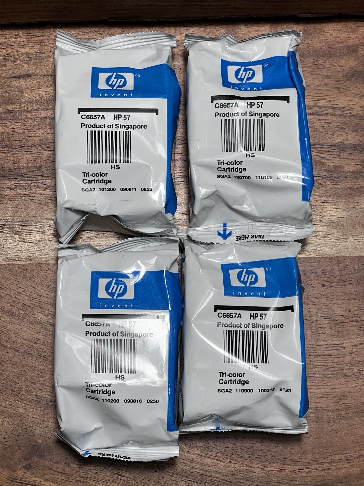 Hp 57 C6657AN Tri-Color Inkjet Print Cartridges (Lot Of 4) No Box
