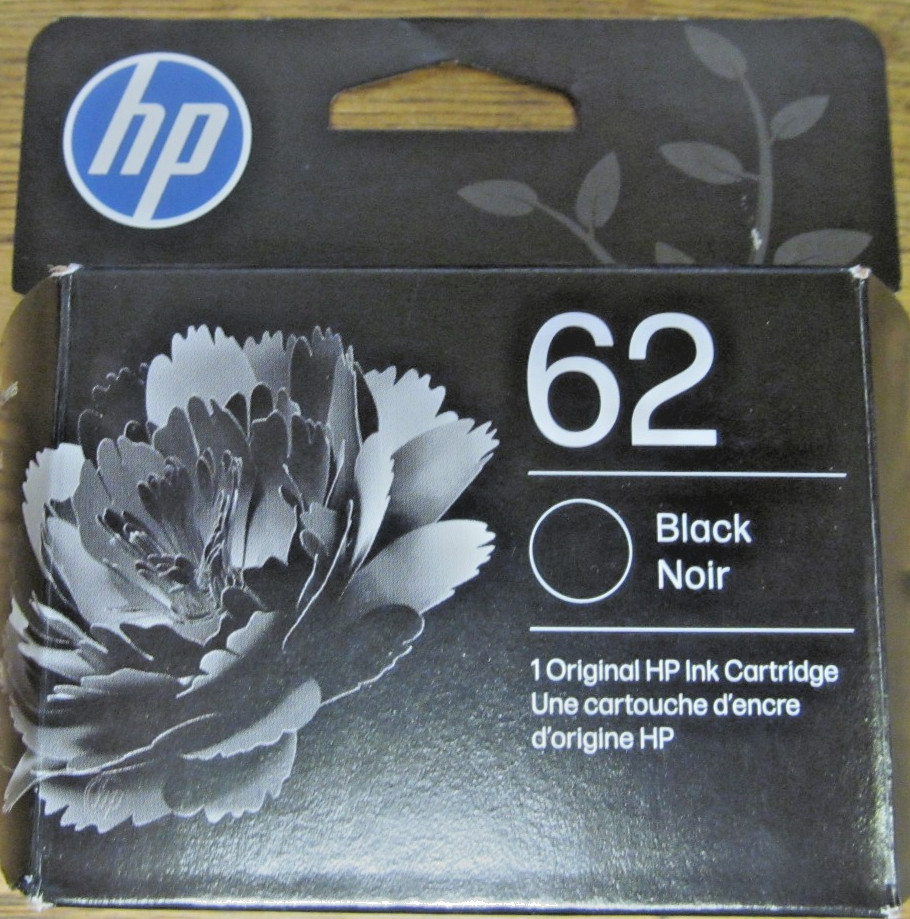 NEW FACTORY SEALED HP 62 BLACK INK CARTRIDGE EXP MAY 2028 