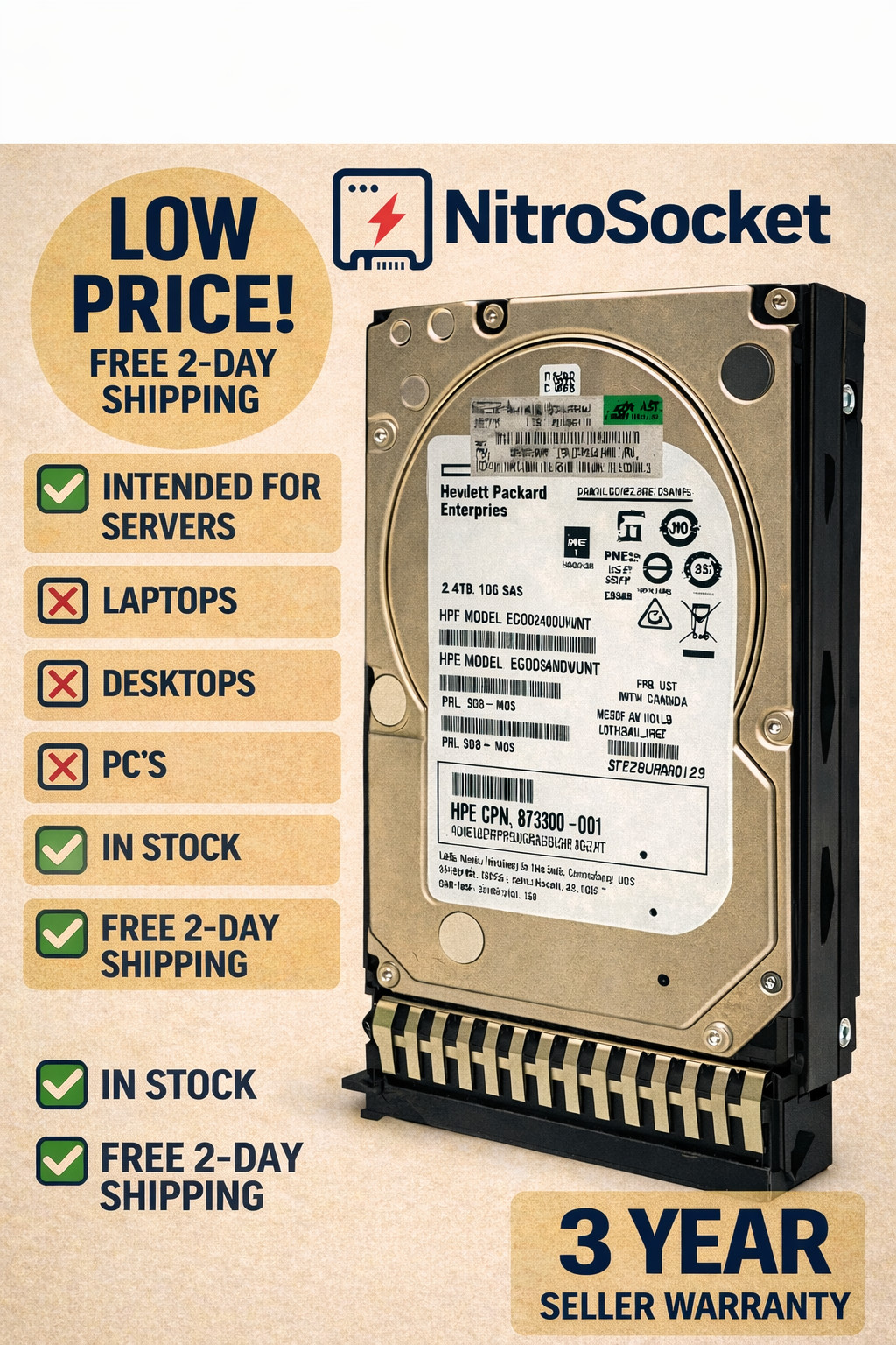 HPE 791034-B21 791055-001 HP G8 G9 1.8TB 12G 10K 2.5 SAS SC  | 0 HRS | NEW