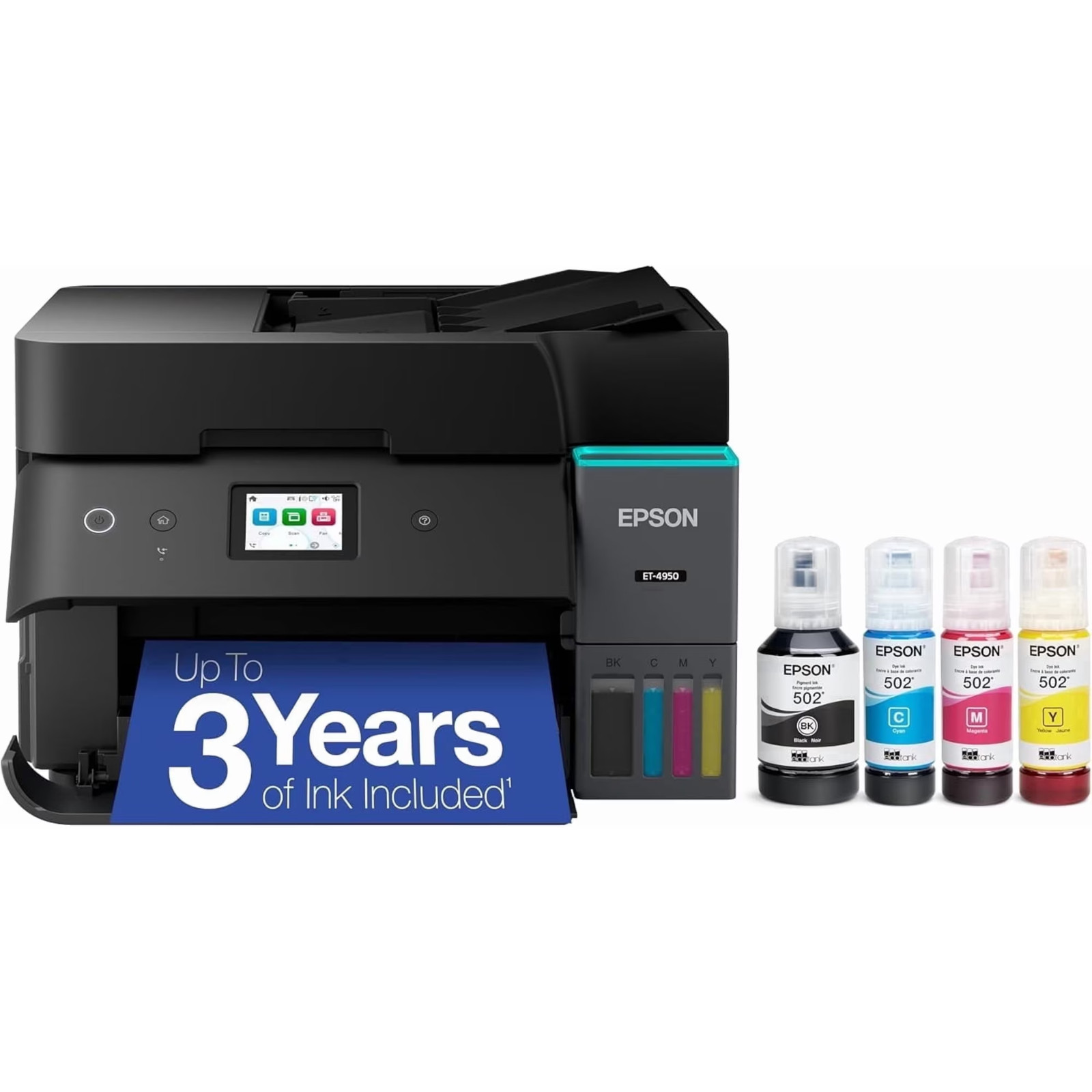 Epson EcoTank ET-4955 Wireless All-in-One Color Supertank Printer, Black