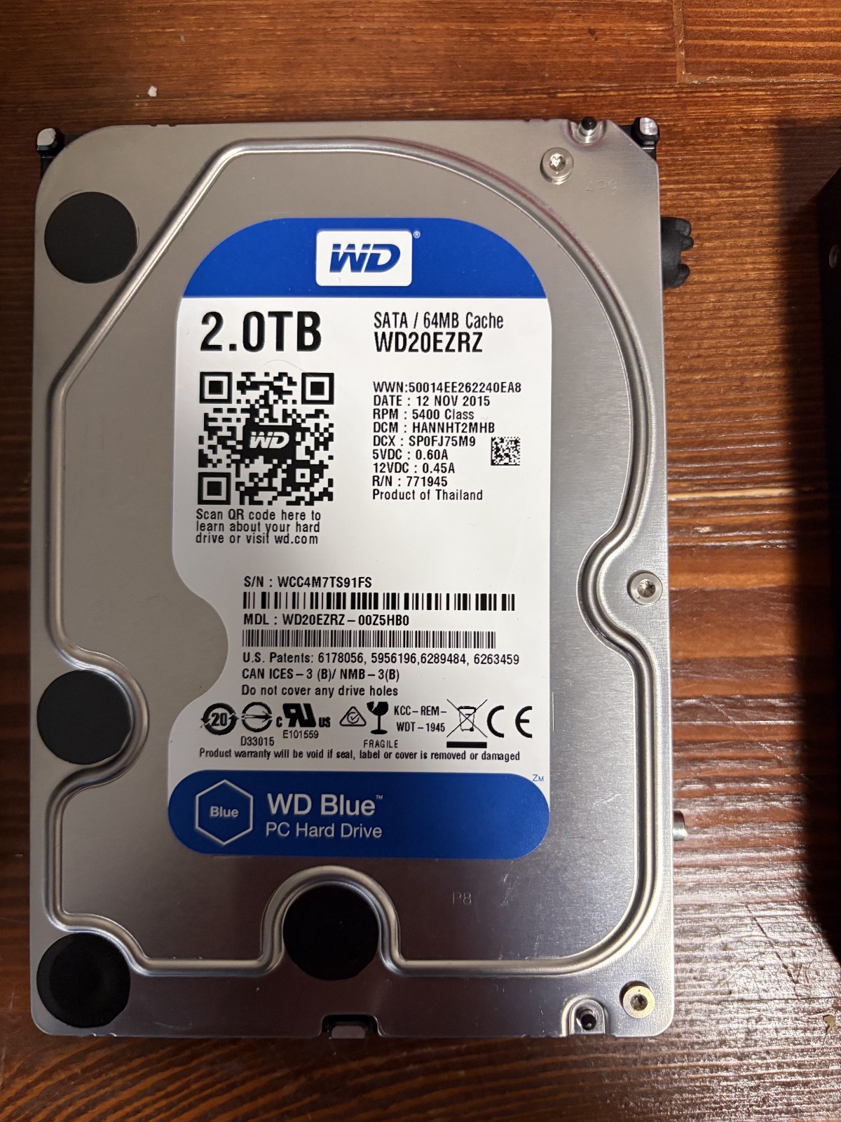 Western Digital WD 3.5" WD Blue SN550 2TB SATA III 6Gbps HDD WD20EZRZ