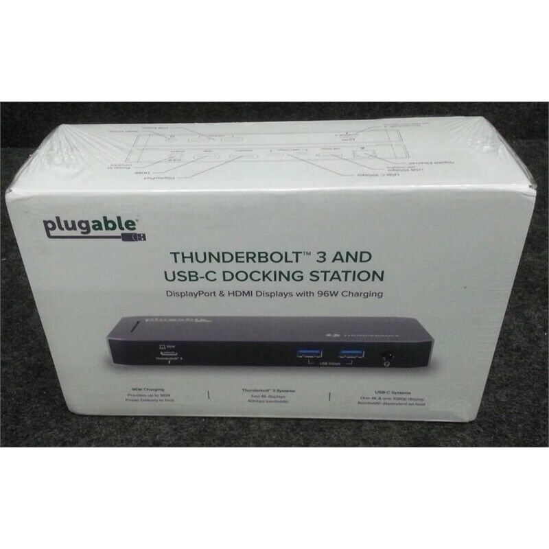 Plugable TBT3-UDC3 Thunderbolt 3 & USB C Docking Station, 96W