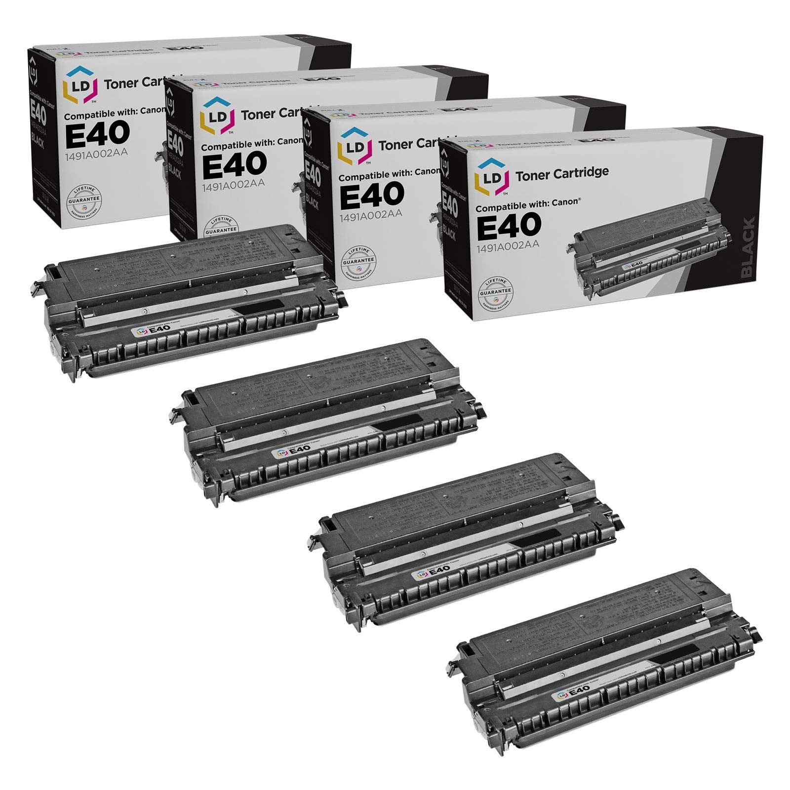 LD Compatible Replacements for Canon 1491A002AA (E40) 4PK HY Black Toner