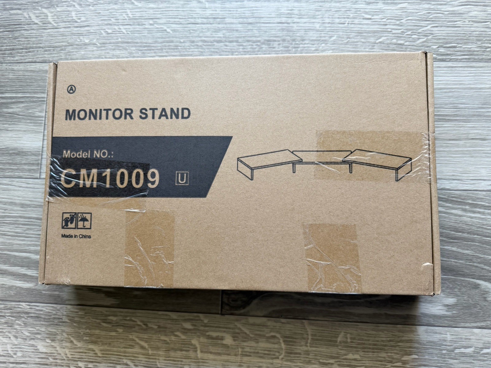 elevador de soporte de monitor dual de madera con longitud ajustable ordenador