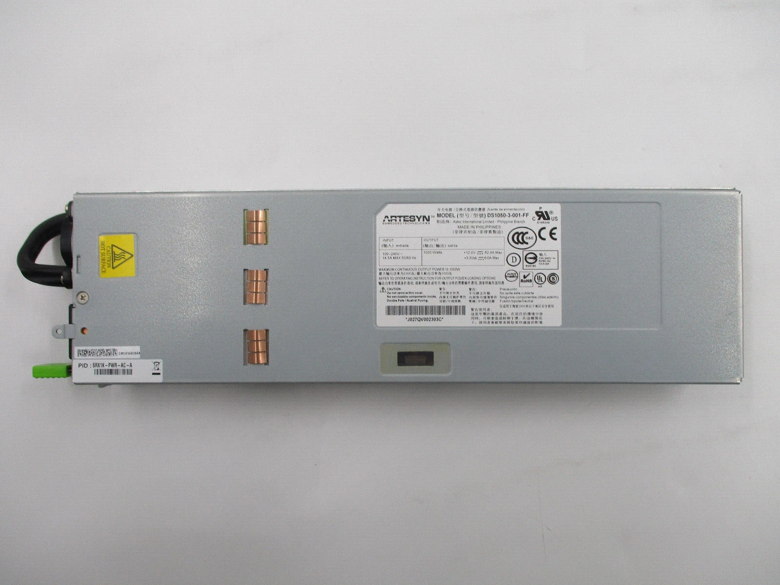 Juniper/Artesyn DS1050-3 1050W Power Supply P/N: SRX1K-PWR-AC-A