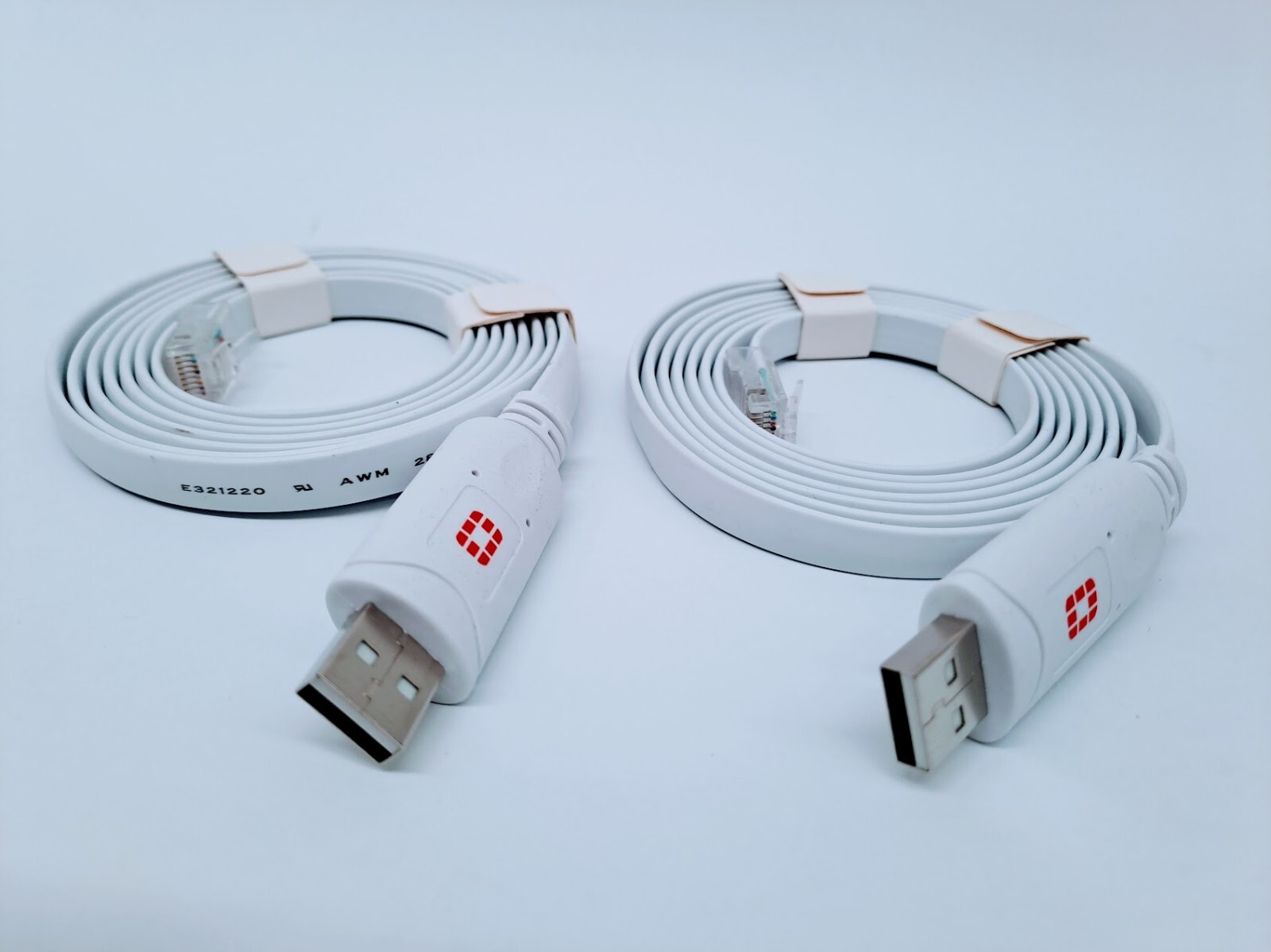 Lot of 2 FortiNet USB to RJ45 Console Cable