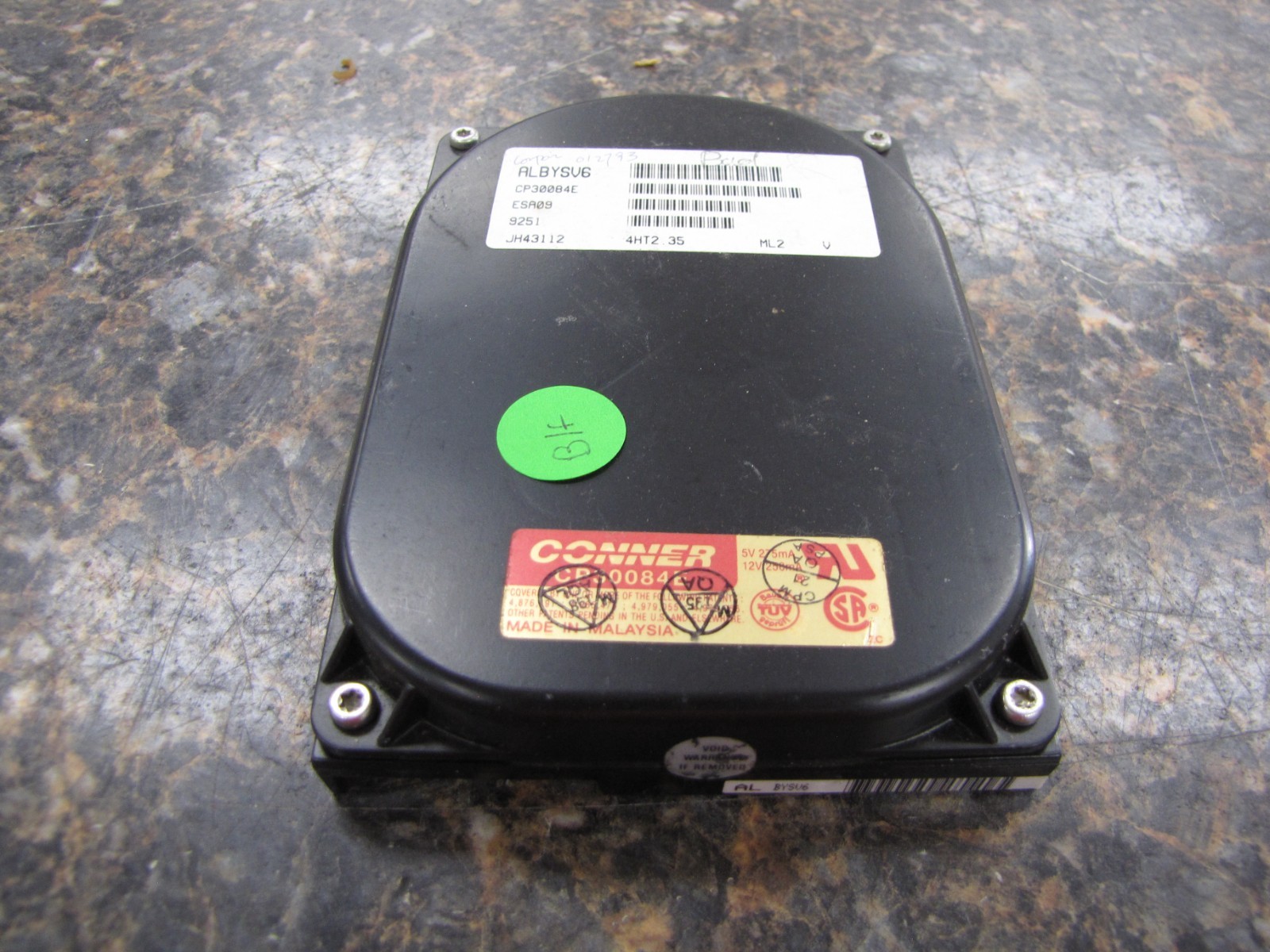 Vintage Conner CP30084E Hard Disk Drive, 84MB - NX18