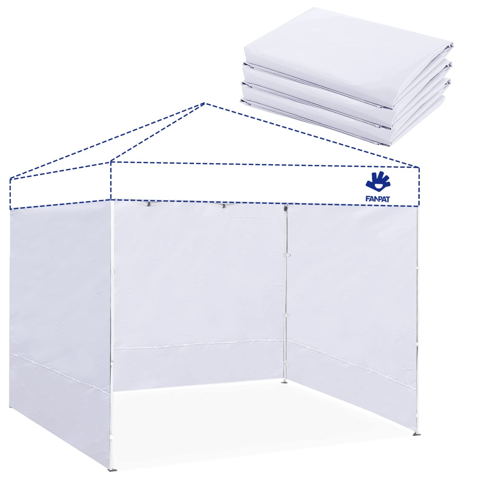 Fanpat Instant Canopy Tent Sidewalls for 10x10 Pop Up 10*10ft 3pcs, White