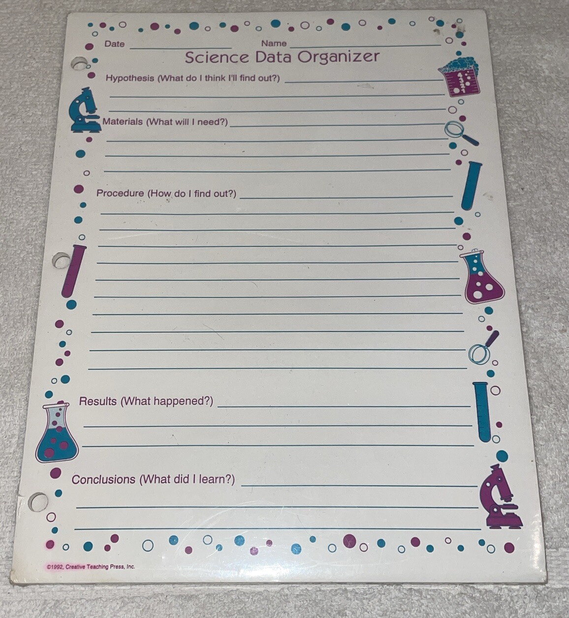Vtg NOS CTP 6032 - Science Data Organizer 35 Sheets - 1992