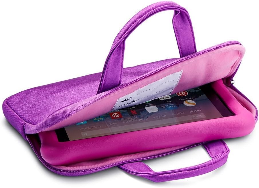 Nupro Sleeve Case Fire Kids Edition 7in 8in Tablet Zipper Handle Purple
