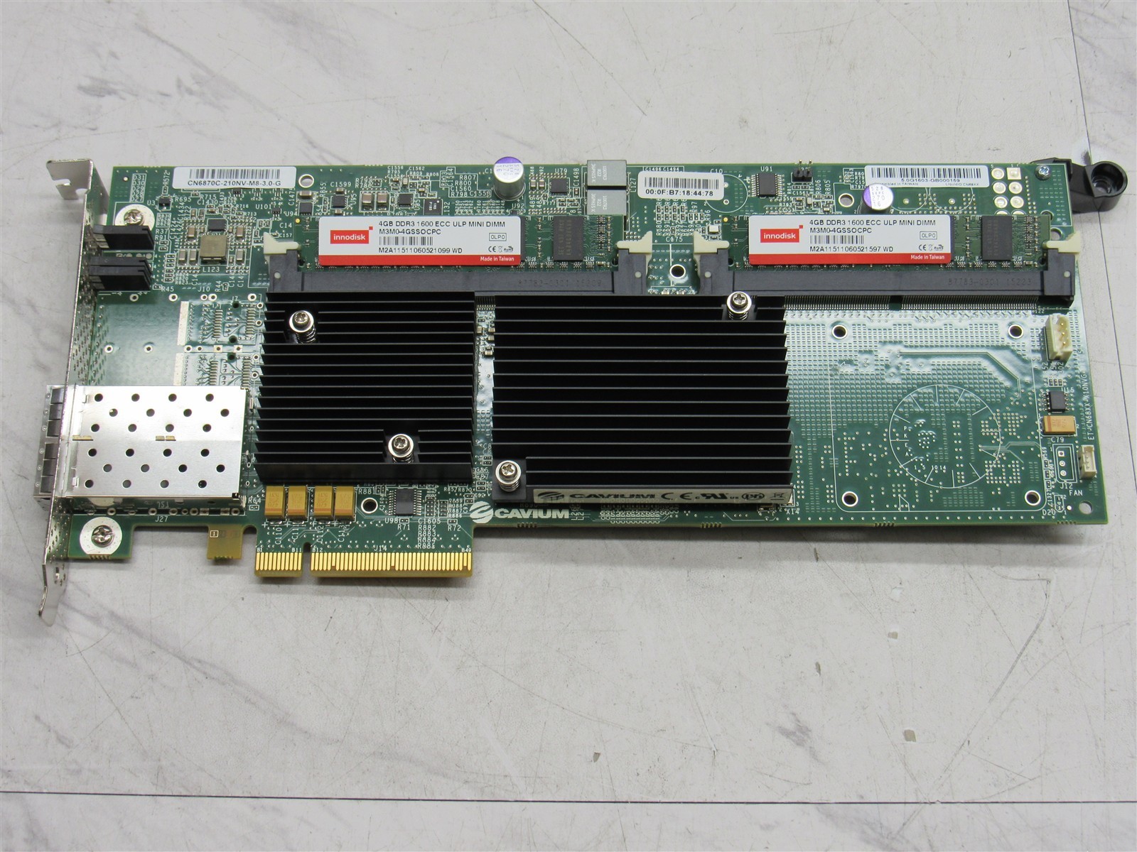 Cavium CN6870C-210NV-M8-3.0-G 2x 4GB RAM SmartNIC PCIe Network Card 2x SFP+ 10G