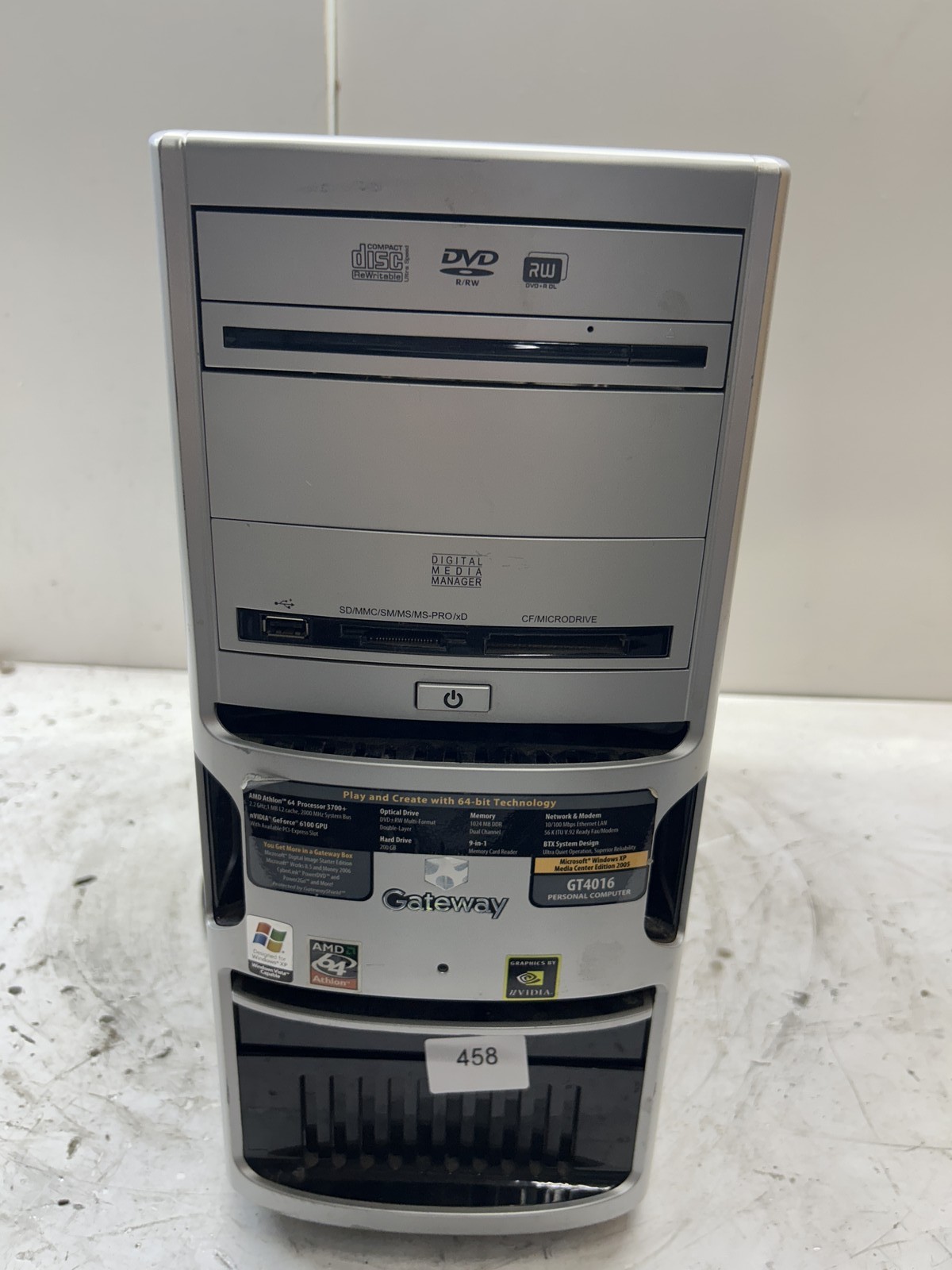 Gateway GT4016 AMD Athlon 64 3700+ 2.2GHz 512MB NO HDD