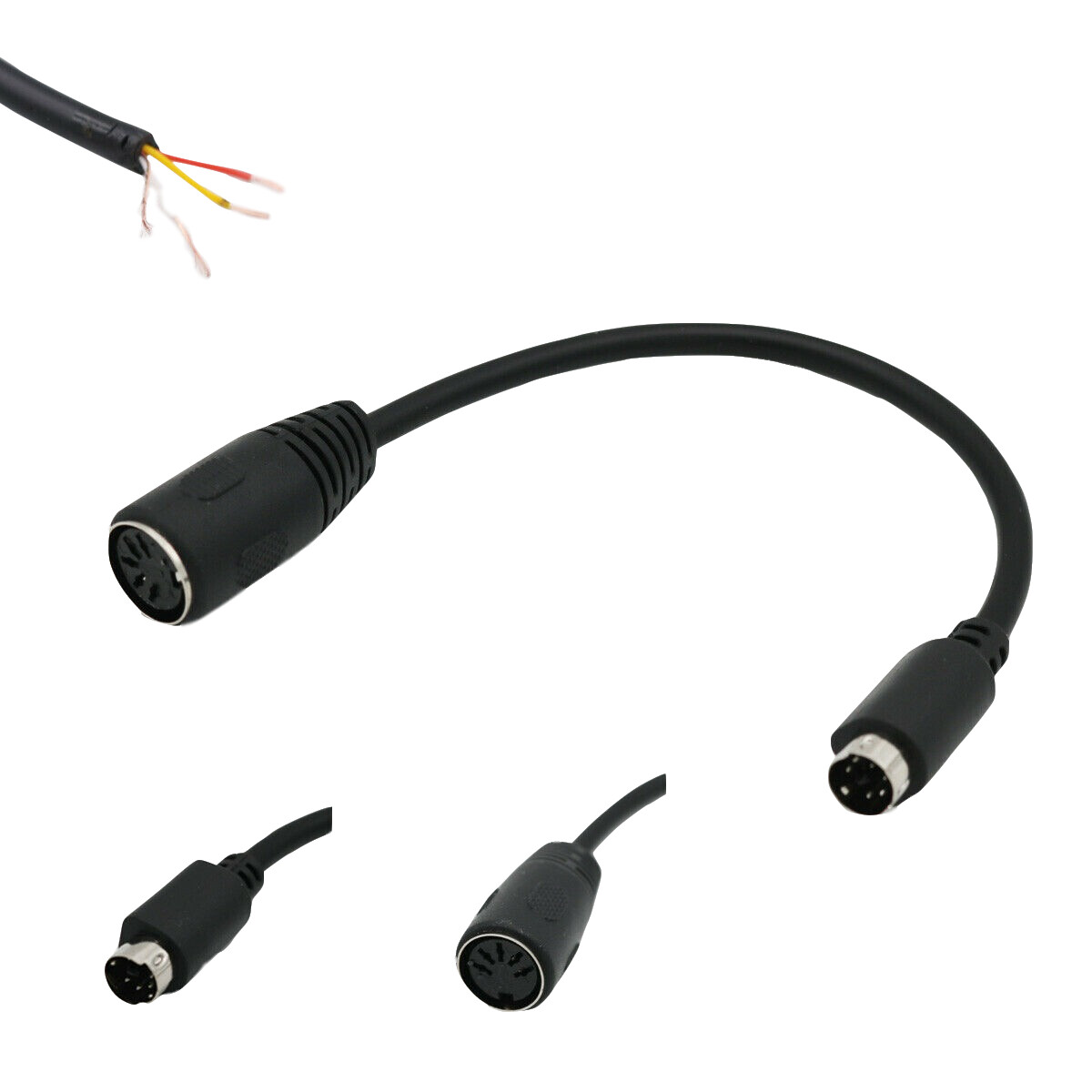 6 Pin Mini-DIN (PS/2) Male To DIN 5 Pin Female Adapter Cable For Keyboard 15cm