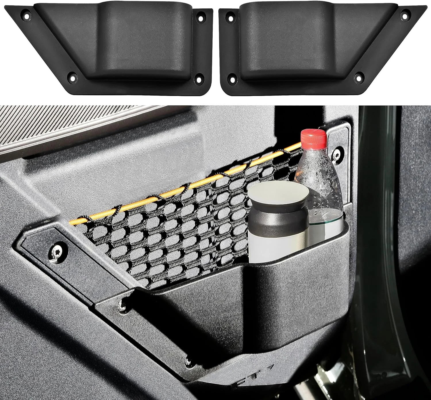 Front Door Storage Pockets Box for Bronco 2021-2025, Cup Holder Door Side