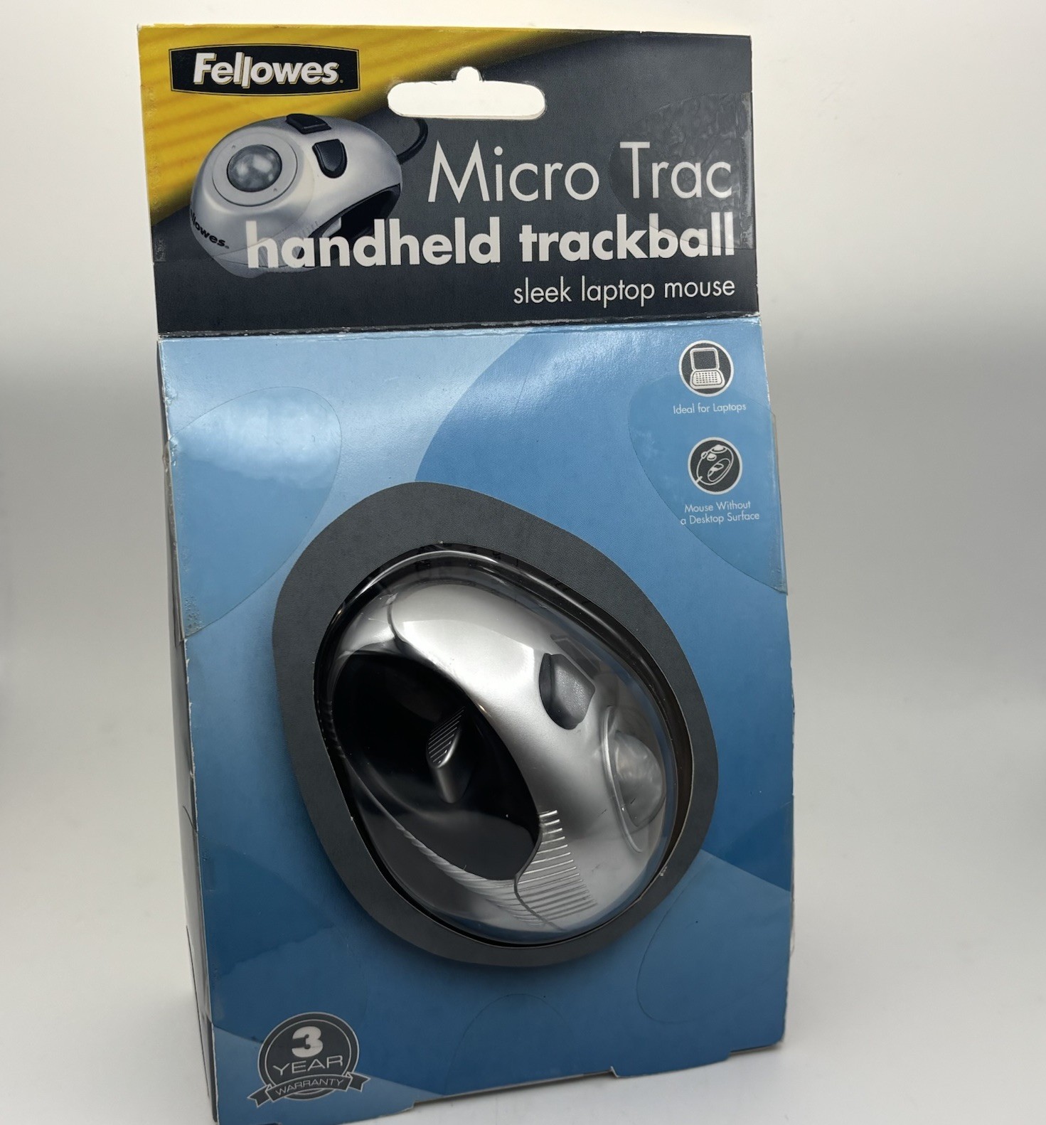 Vintage Fellowes Micro Trac 3-button Mouse Handheld #99928 - New Old Stock