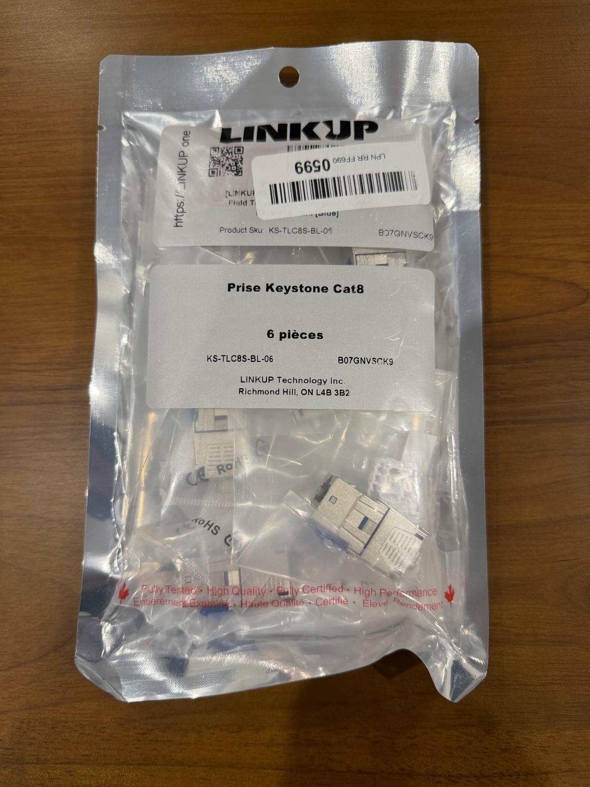 LINKUP Cat8 RJ45 Keystone Jacks Tool-Free Shielded Metal – 6/12 Pack