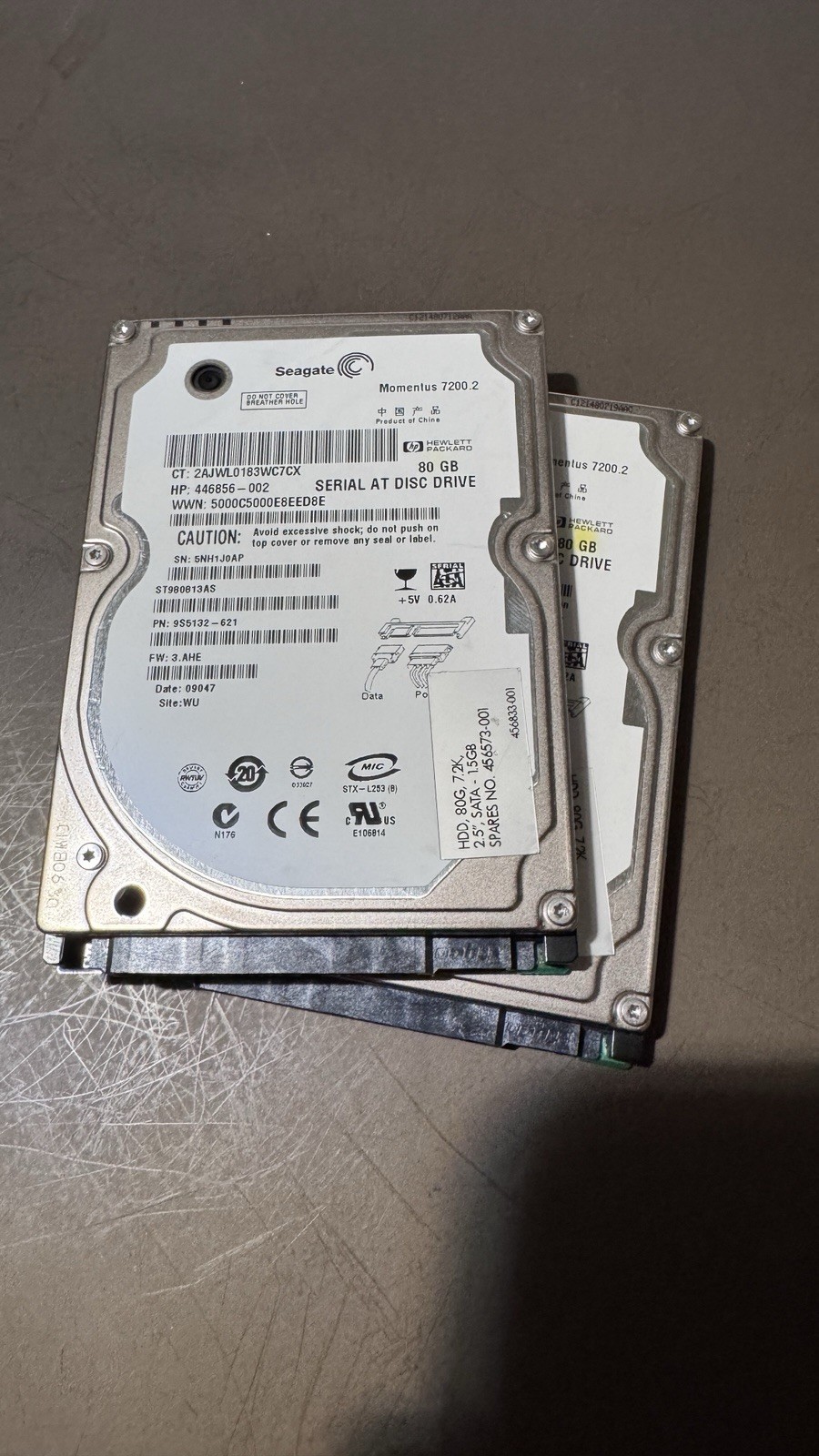 (2x) Seagate Momentus 7200.2 80GB Internal 7200RPM 2.5" (ST980813AS) HDD