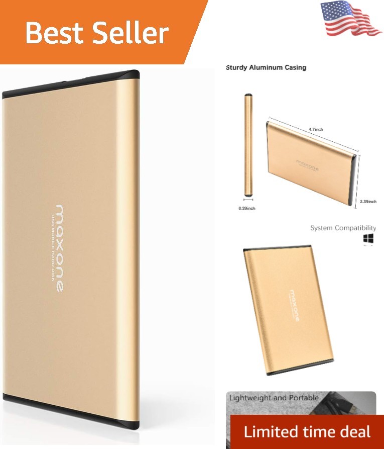 500GB Ultra Slim Portable External Hard Drive - Super Fast USB 3.0 Performance