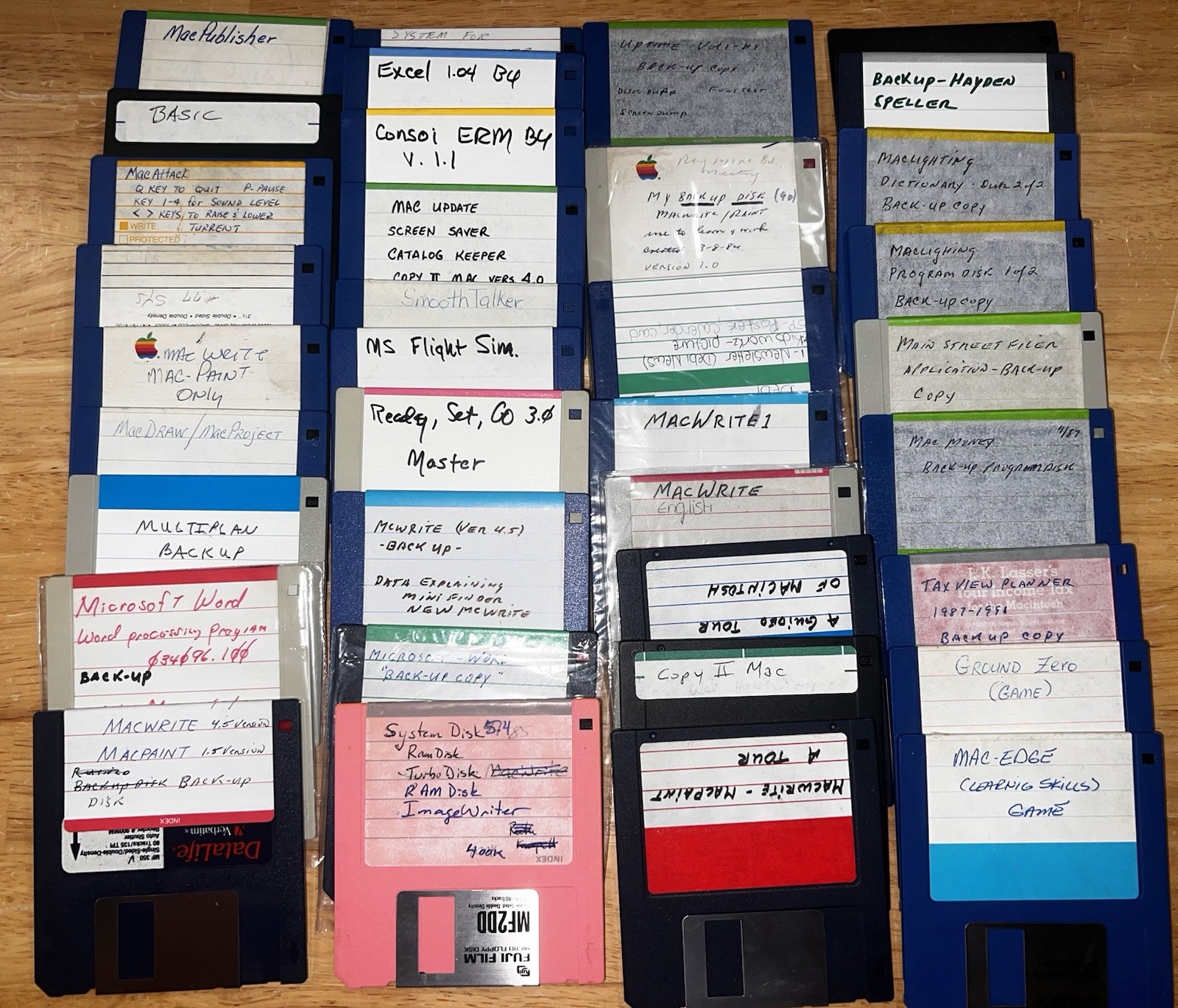 1984 Mac 128K and Mac 512K LOT of 35 vintage Floppy Disks Untested, Hard to Find