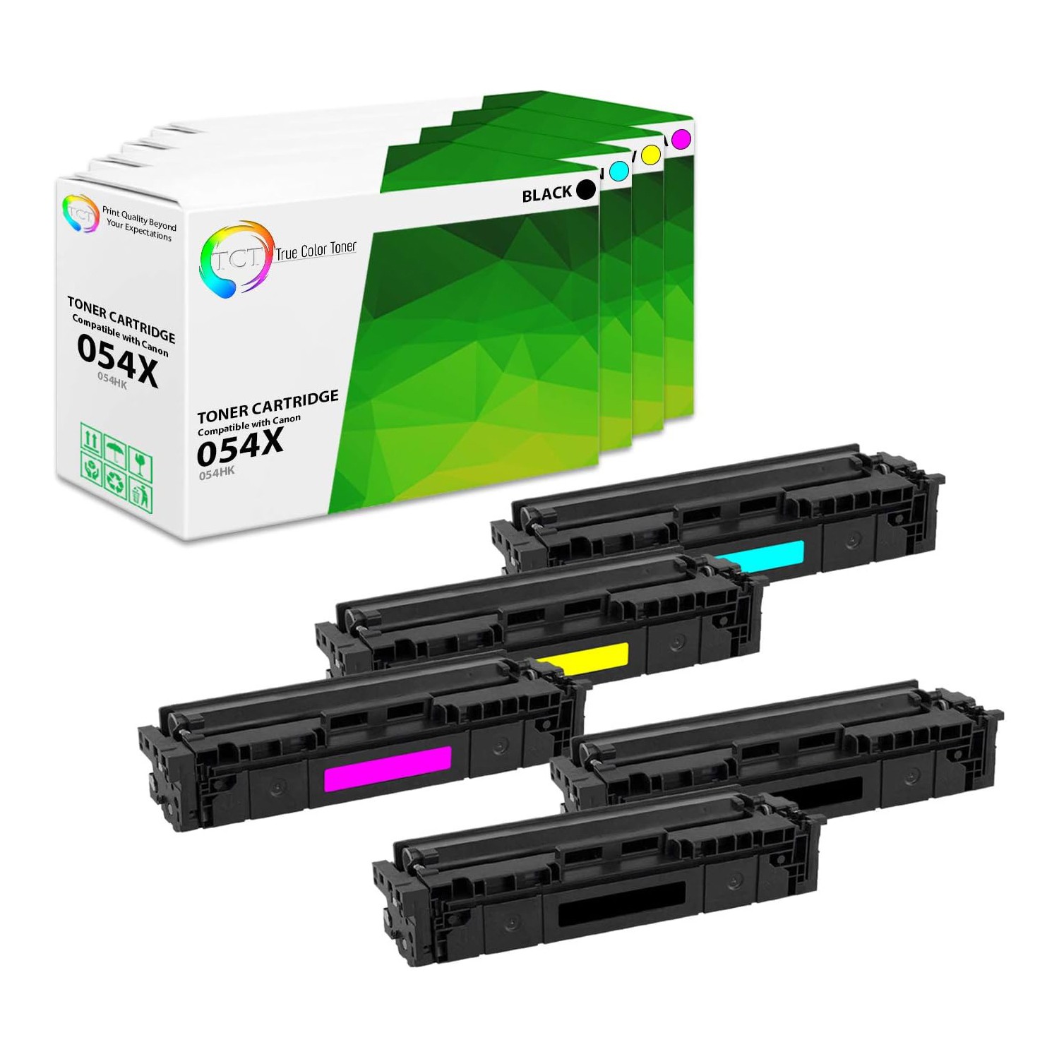 5PK TCT Premium 054X 054H BCYM HY For Canon MF642cdw Compatible Toner Cartridge