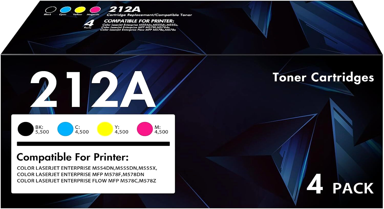 212A / 212X Toner Cartridge for HP Color Enterprise M554, M555 & M578 Series
