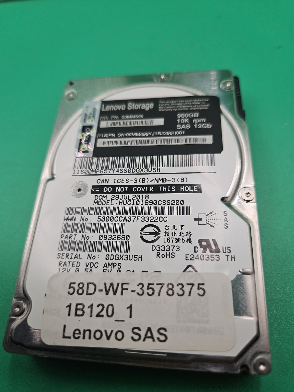 Dell EMC 118000057-01 HGST HUC101890CSS200 900GB 10K 2.5" 12Gbps SAS HDD