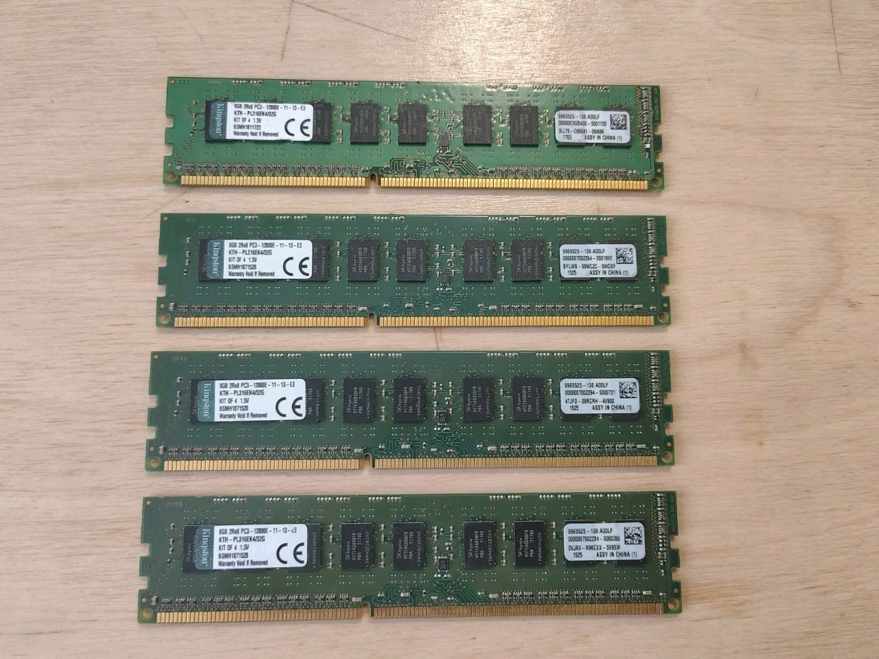 Kingston 32GB (4x8GB) DDR3 1600 ECC PC3-12800E  KTH-PL316EAK4/32G UDIMM