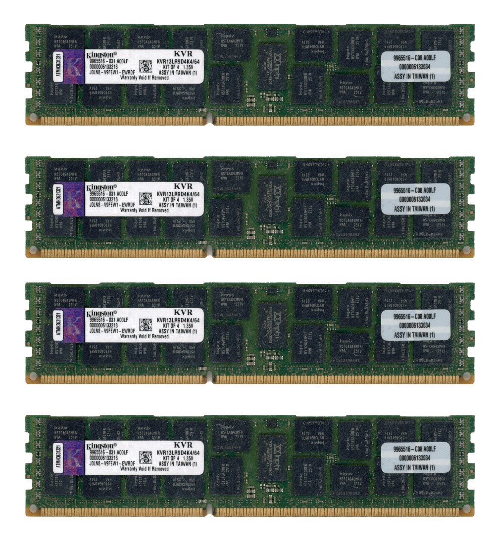 KINGSTON 64GB 4x16GB DDR3 PC3-10600R 1333MHz KVR13LR9D4K4/64 995516-031.A00LF