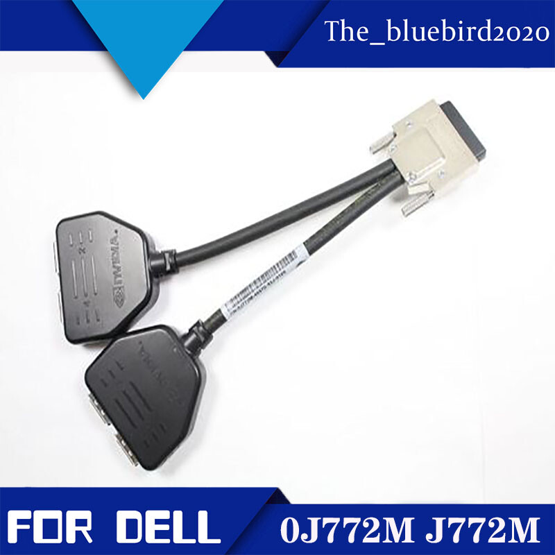 FOR Dell Monitors 8Inch Quad VHDCI to DisplayPort Dongle Adapter Cable 0J772M