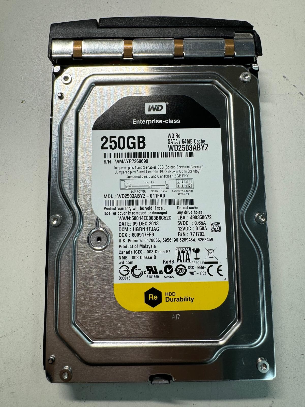 WD WD2503ABYX-01WERA1 WD2503ABYX-01WERA0 771702 250GB 7.2K RPM 64MB Cache HDD