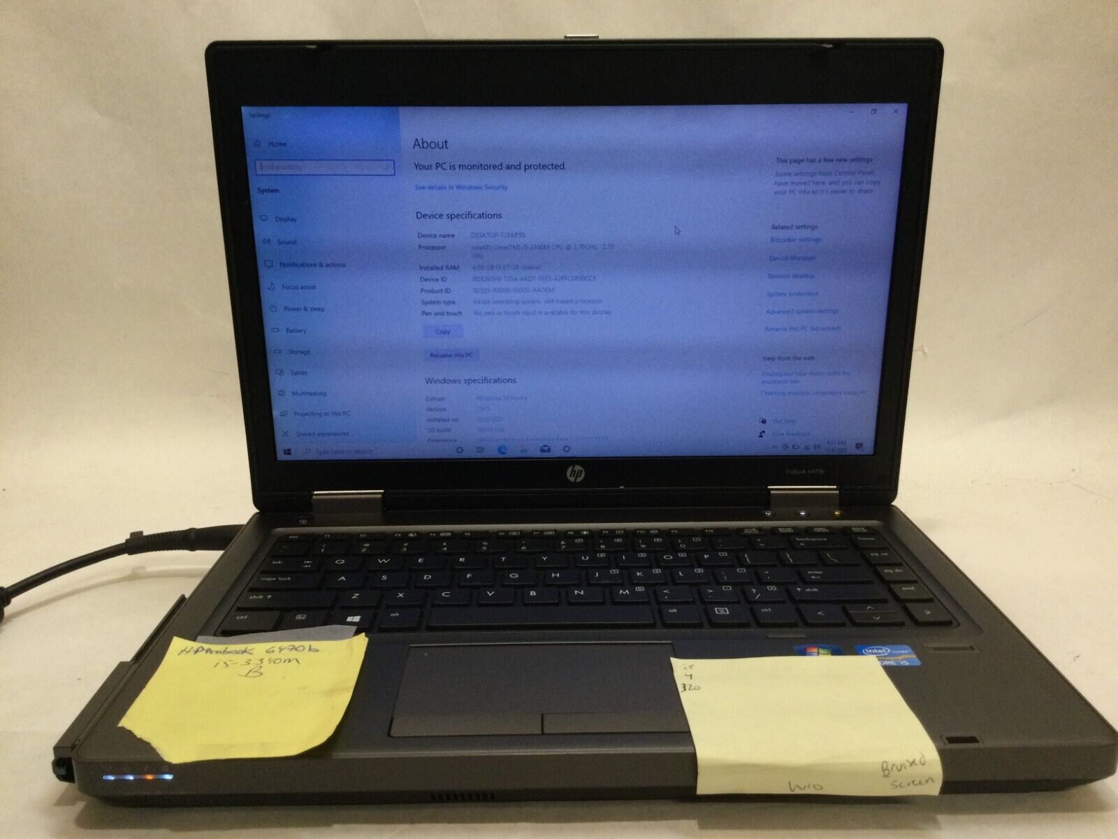 HP ProBook 6470b / Intel Core i5-3340M / Windows 10 Home / C-GRADE W/ ADAPTER