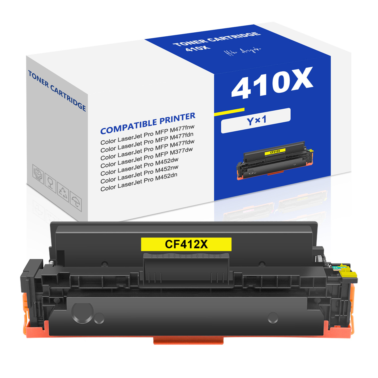 1PK CF412X Yellow Toner 410X Fits HP LaserJet Pro MFP M477fdw M477fnw M452dw 