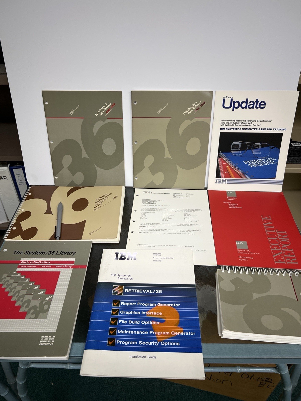 Vintage IBM System /36 Manuals Lot Mapics II Retrieval/36 Library Training Docs 