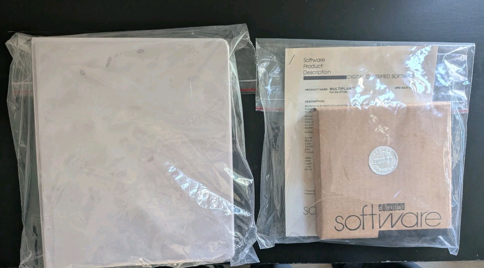 1982 Digital software Microsoft/Multiplan external software library CP/M VT180