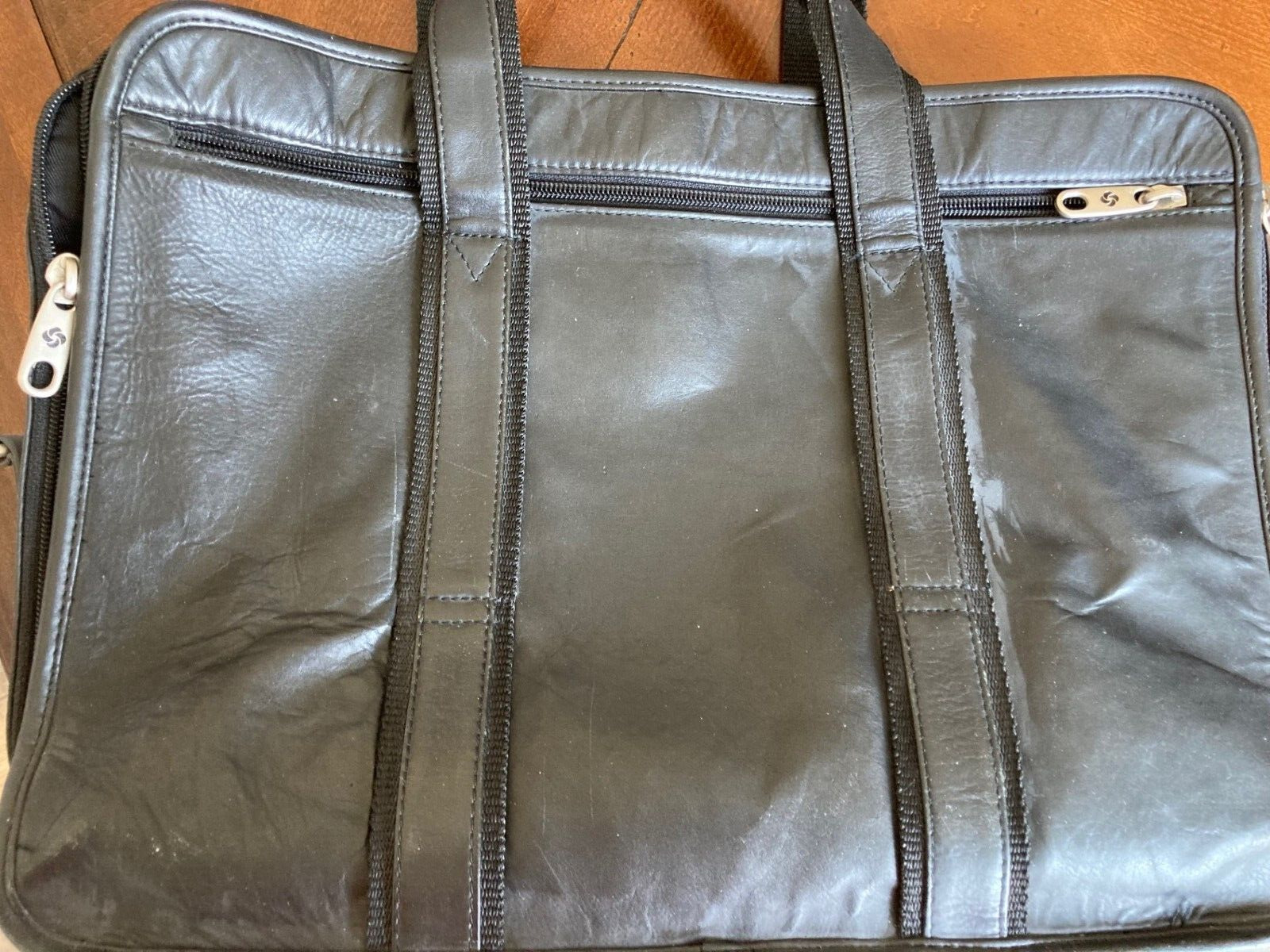 Samsonite Classic Leather Toploader Laptop Briefcase - Black