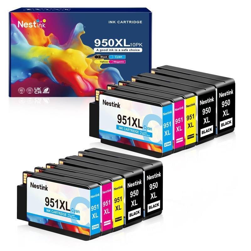 950XL 951XL Combo Ink Cartridges 10 PK (4 Black 2 Cyan 2 Magenta 2 Yellow)