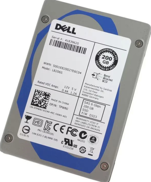 SanDisk Dell TPWNJ LB206S 200GB 2.5" SAS SSD 6Gb/s SLC Write Intensive OEM~~