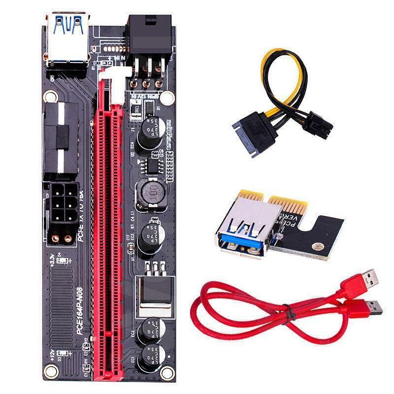 VER009S PCI-E Riser Card PCIe 1x to 16x USB 3.0 Data Cable Bitcoin Mining 60cm