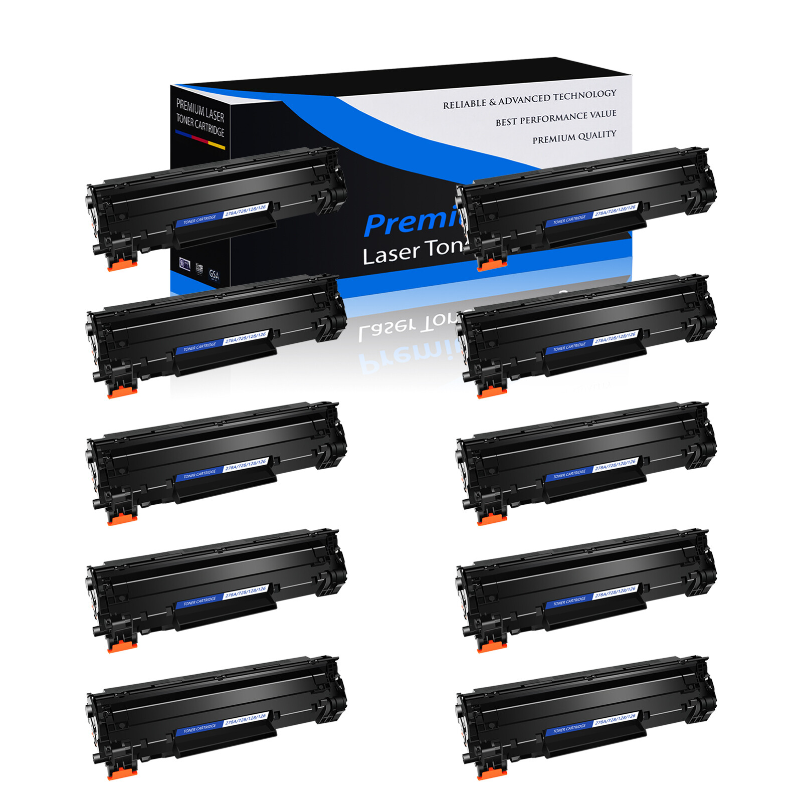 10PK Black Toner Cartridge for For Canon 126 CRG-126 CRG-128 Imageclass LBP6200d