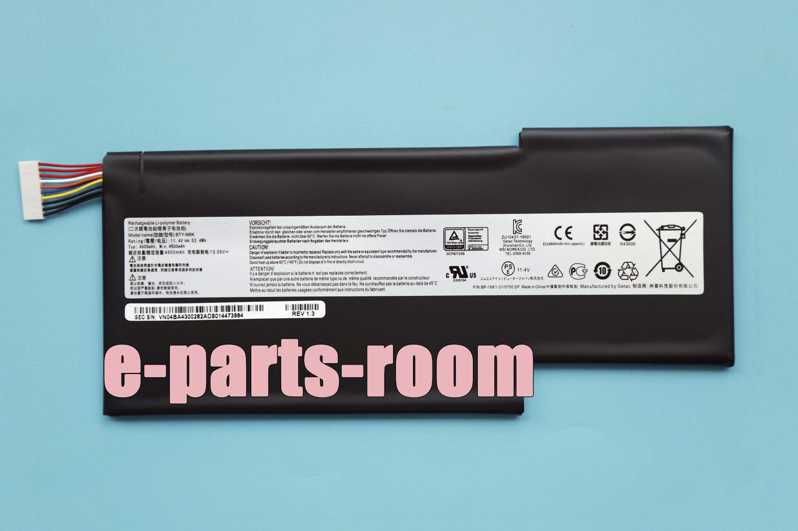 BTY-M6K New Genuine OEM Battery for MSI Stealth Pro MS-17B4 GS63VR 7RG GS63VR