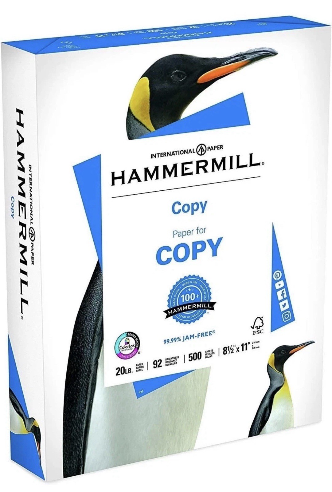 High-Quality 20 lb Printer Paper, 8.5x11, 500 Sheets - ColorLok, Acid-Free