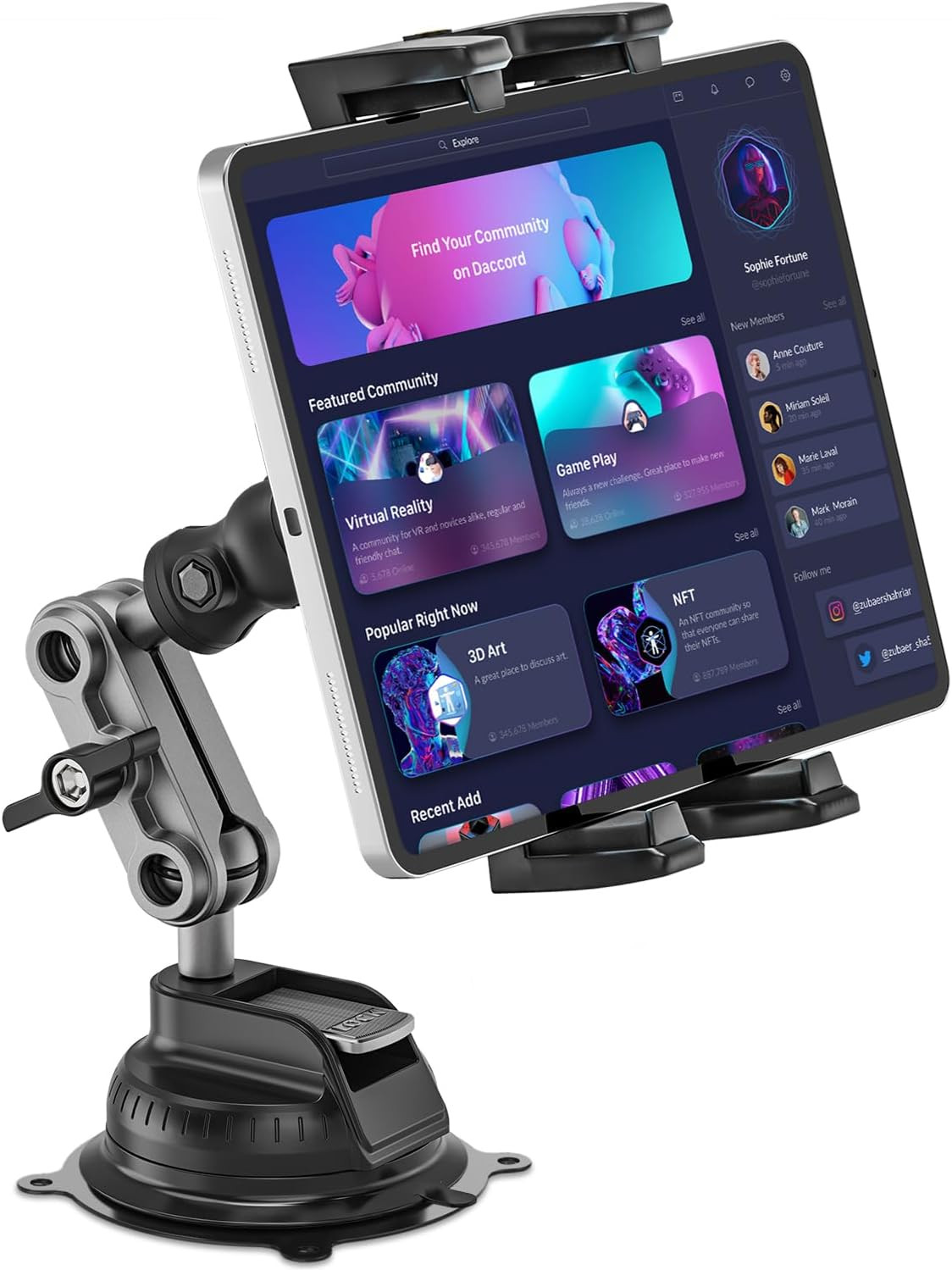 Tablet Mount for Truck, Car Tablet Holder Heavy Duty Super Suction Cup/Adhesive