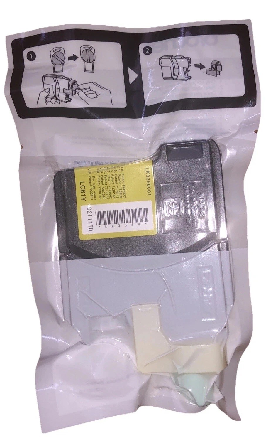 Brother LC61Y Yellow Ink Cartridge Genuine OEM New Sealed LC61 Open Box