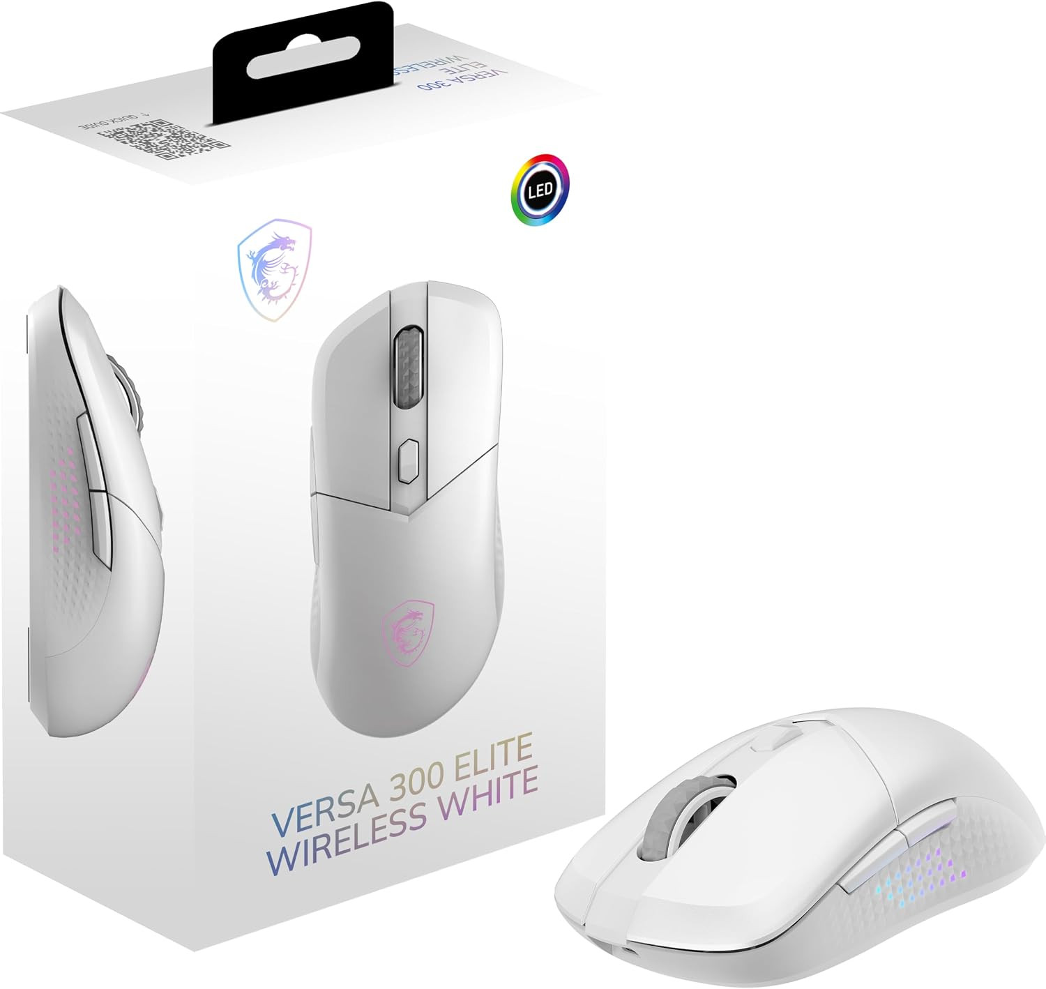 Msi Versa 300 Elite Wireless White Gaming Mouse - 26000 DPI Optical Sensor, 1000