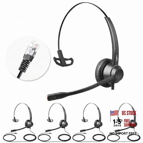X1 RJ9 5-Pack Desk Phone Headset - Desk Phone ONLY - Single Ear X1-RJ9 (5 sets)