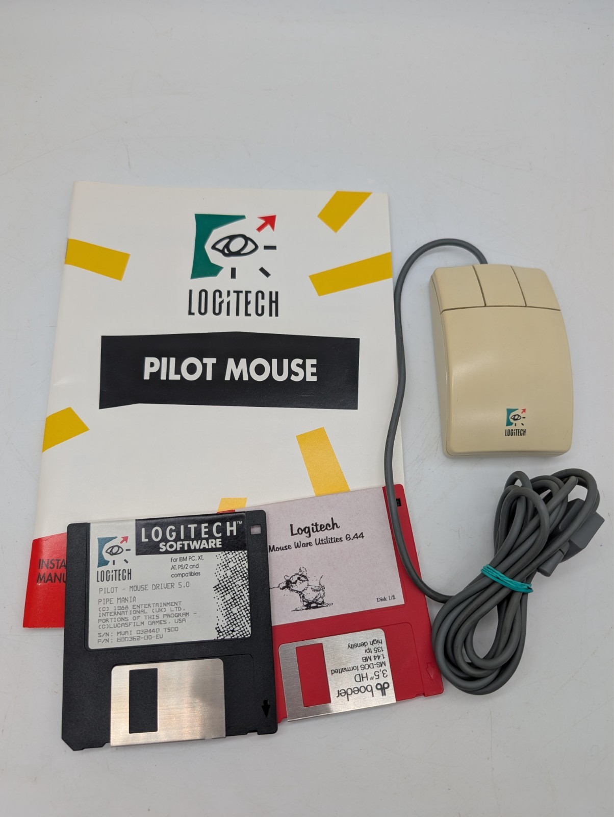 Logitech Pilot Mouse inc Instructions and Driver Disk + Utility Disk