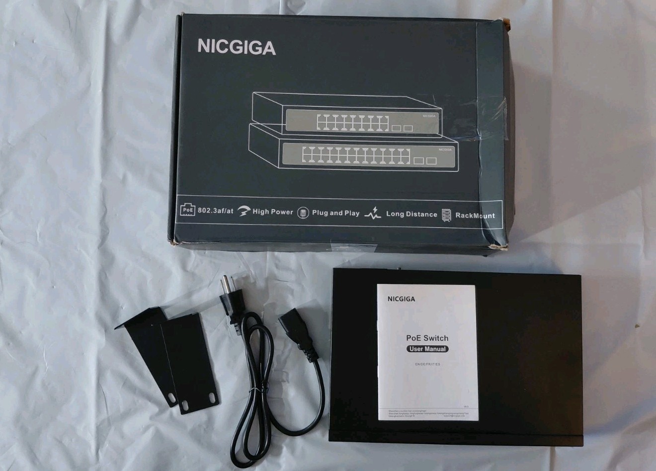 24 Port PoE Ethernet Switch Unmanaged, 24 Port PoE+@400W, 2 Gigabit Uplink Ports