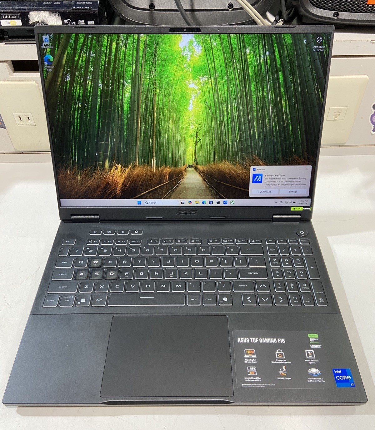 ASUS TUF Gaming F16 Laptop with i7-14650HX CPU, 32GB RAM, RTX5060, 1TB Storage