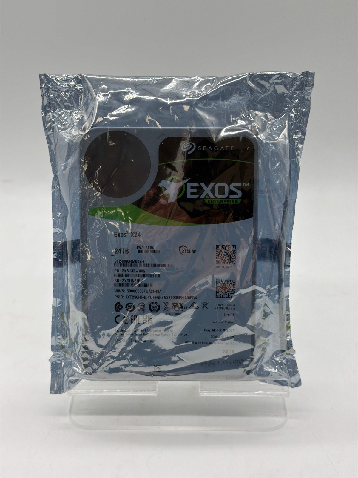 Seagate Exos X24 ST24000NM002H 24TB 7.2K RPM SATA 6Gb/s 512MB 3.5" HDD New