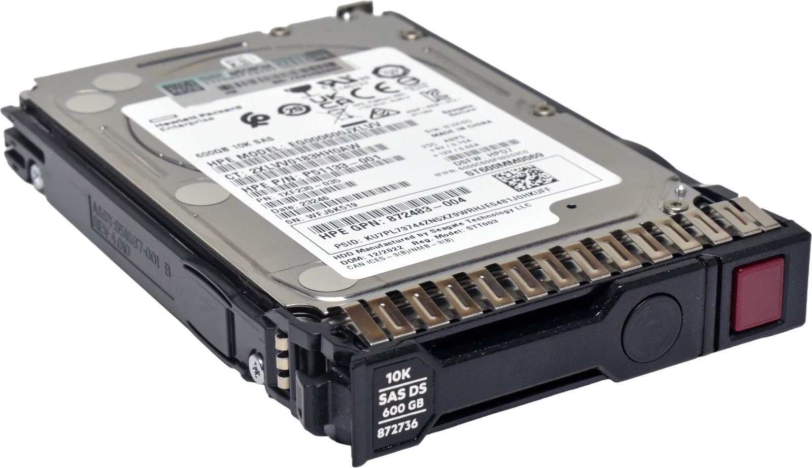 HP Seagate 600GB 2.5" 10K 12G SAS SED HDD ST600MM0069 872736-001 +Caddy